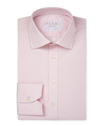 Pale Pink & White Classic Fit Essential Gingham Formal Shirt