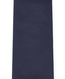 Navy Blue Plain Woven Silk Tie