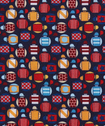 Navy & Multicolour Small Jockey All Over Printed Silk Pocket Square
