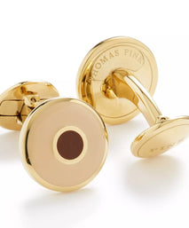 Brown & Neutral Enamel Bullseye Cufflinks