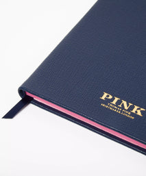 Navy Blue A5 Leather Bound Notebook
