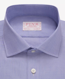 Blue Tailored Fit Double Cuff End on End Formal Shirt