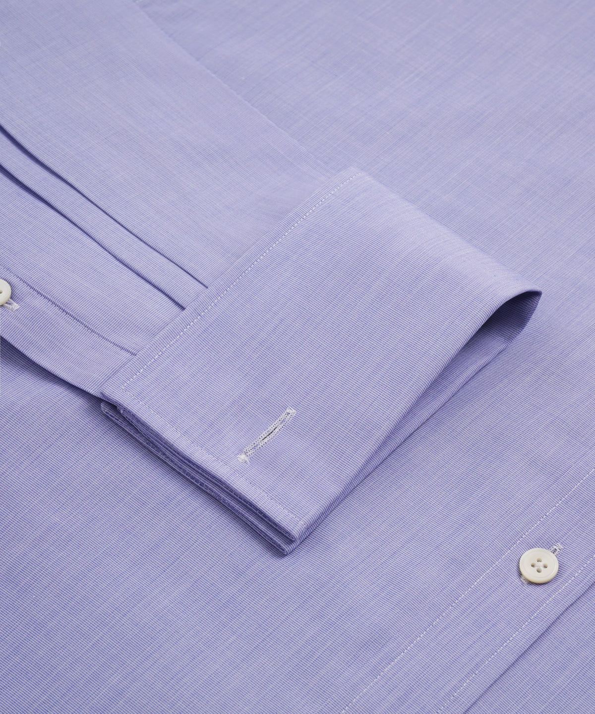 Blue Tailored Fit Double Cuff End on End Formal Shirt