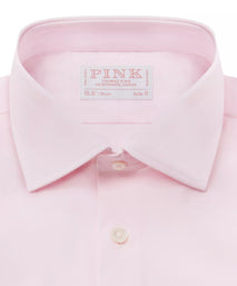 Pink Slim Fit Stretch Plain Poplin Formal Shirt