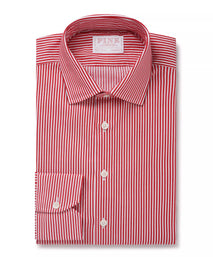 Red & White Tailored Fit Capri Stripe Shirt Formal Shirt