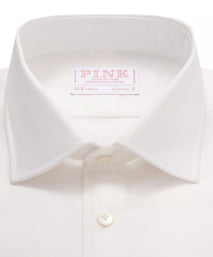 White Classic Fit Double Cuff Cotton Oxford Formal Shirt